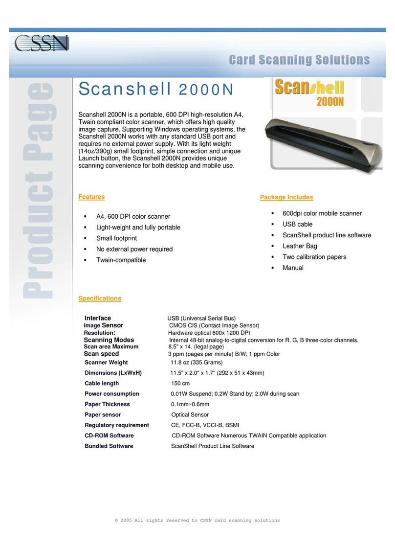 CSSN ScanShell 2000N User manual