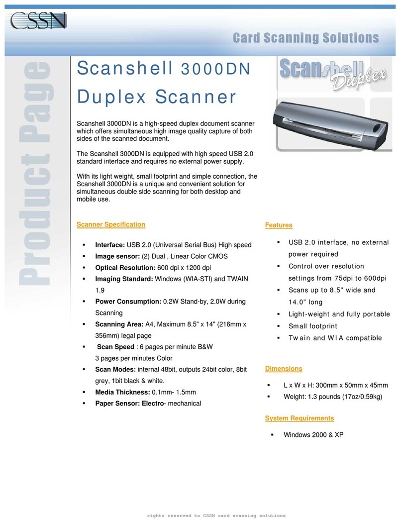 CSSN ScanShell 3000DN User manual
