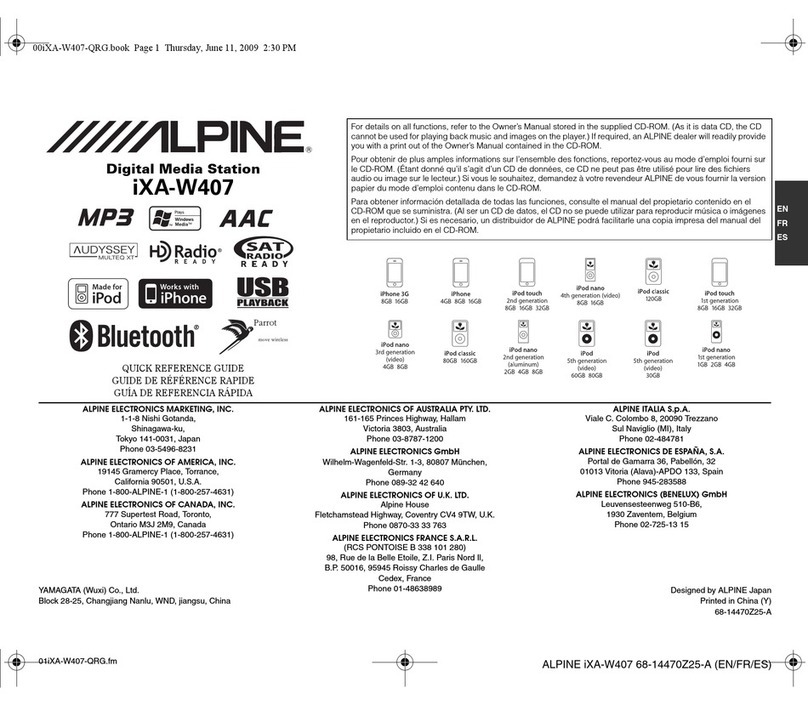 Alpine iXA-W407 User manual