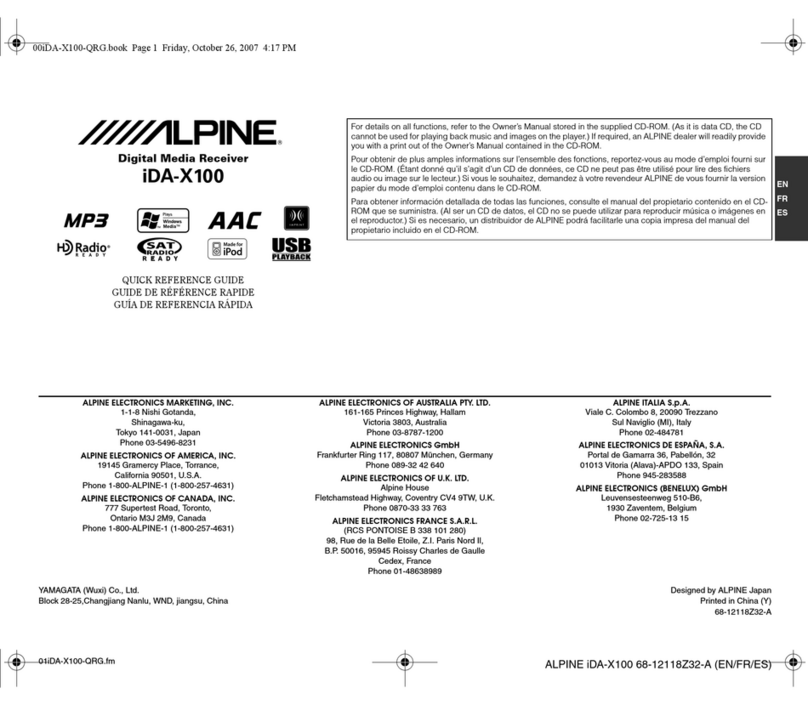 Alpine IDA-X100 User manual