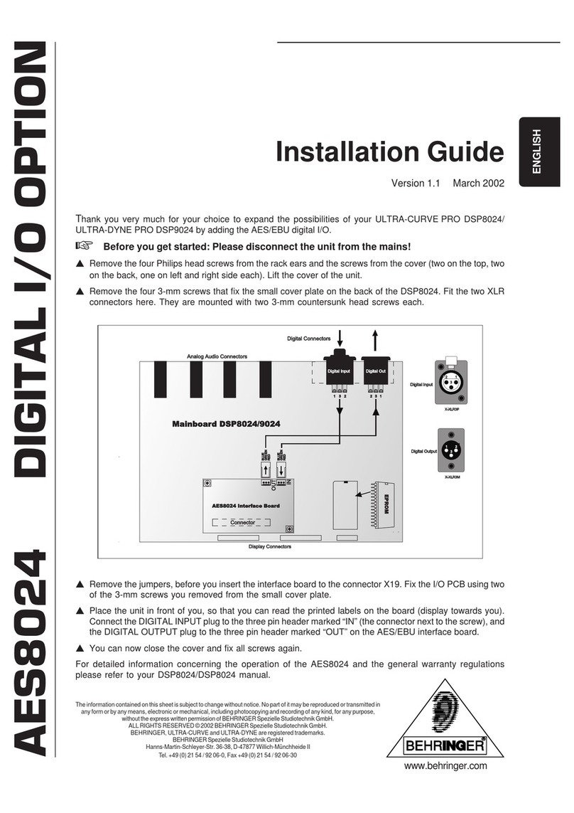Behringer AES8024 User manual