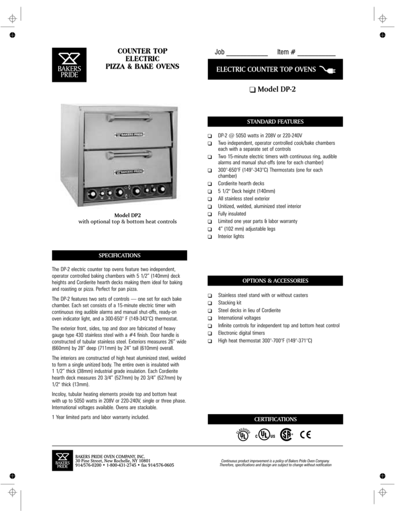 Bakers Pride DP-2 User manual