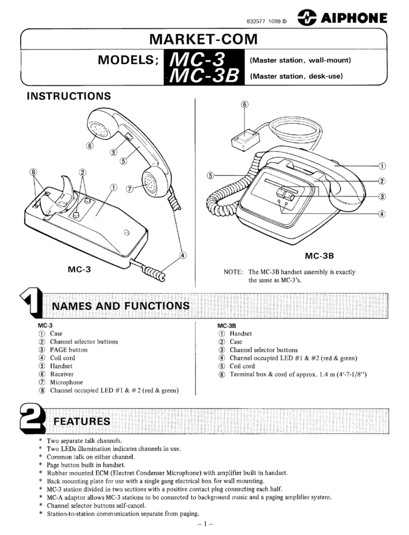 Aiphone MC-3 User manual