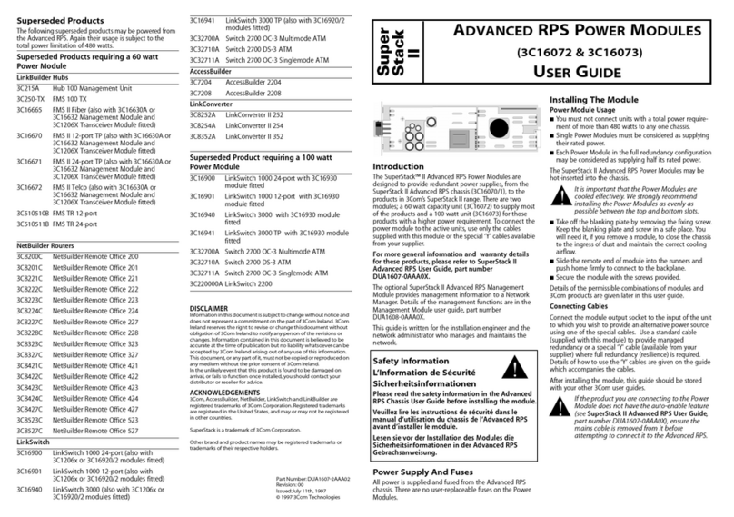 3Com SuperStack II User manual