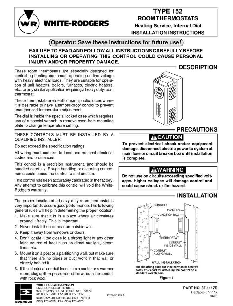 White Rodgers TYPE 152 User manual