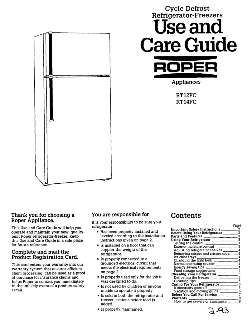 Roper RT12FC User manual