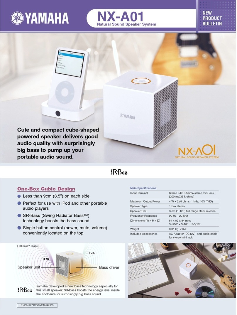 Yamaha NX-A01 - Speaker Sys Product bulletin