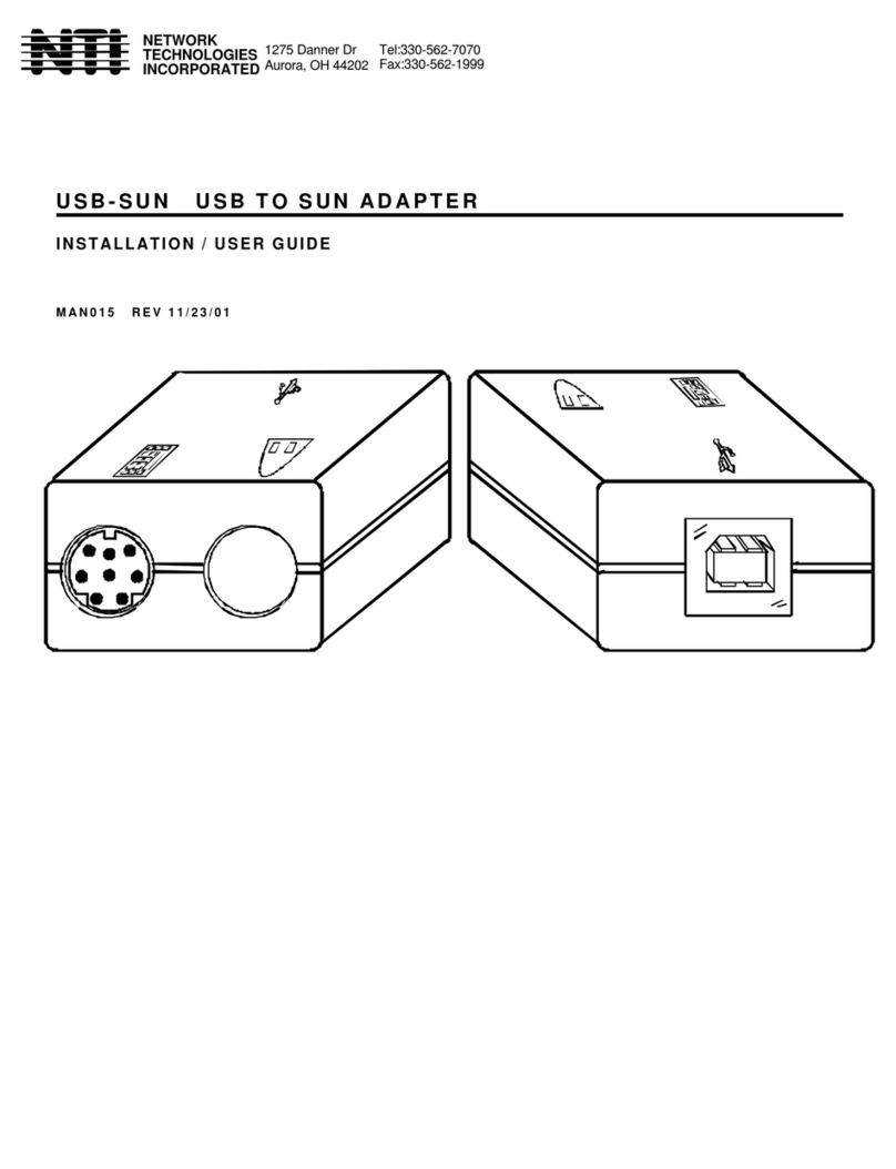 Network Technologies USB-SUN User manual