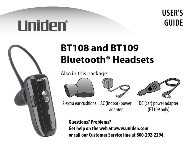 Uniden BT-109 User manual