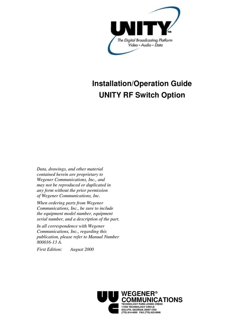 Wegener Unity RF Switch Troubleshooting guide