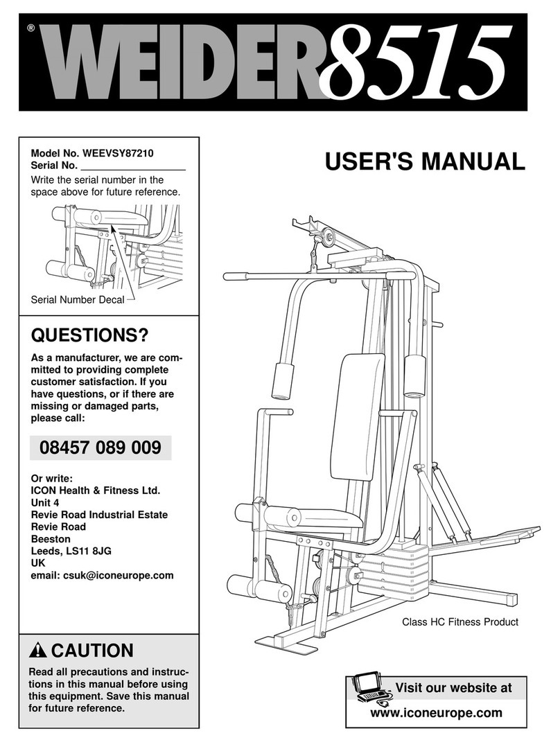 Weider WEEVSY87210 User manual Weider WEEVSY87210 User manual