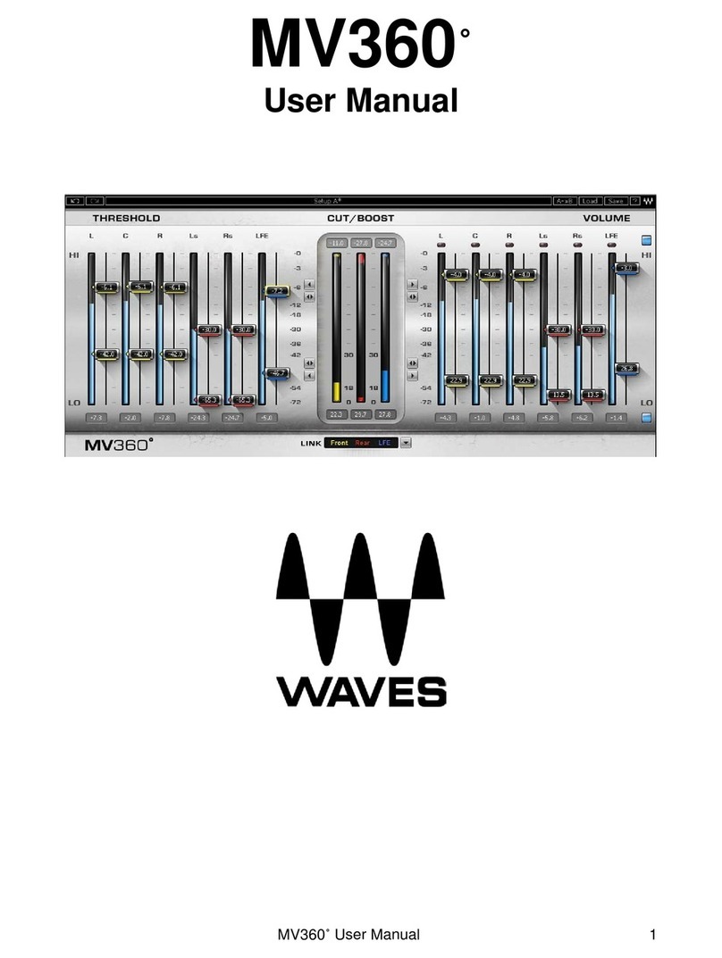 Waves Dynamics Processor MV360 User manual