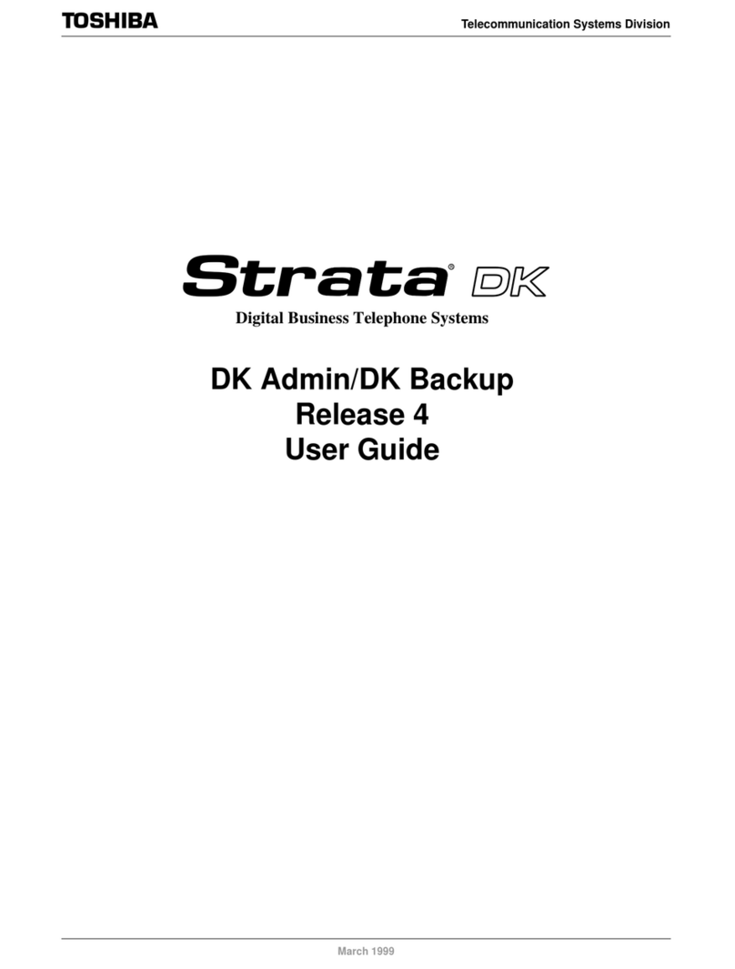Toshiba Strata DK Admin User manual Toshiba Strata DK Admin User manual