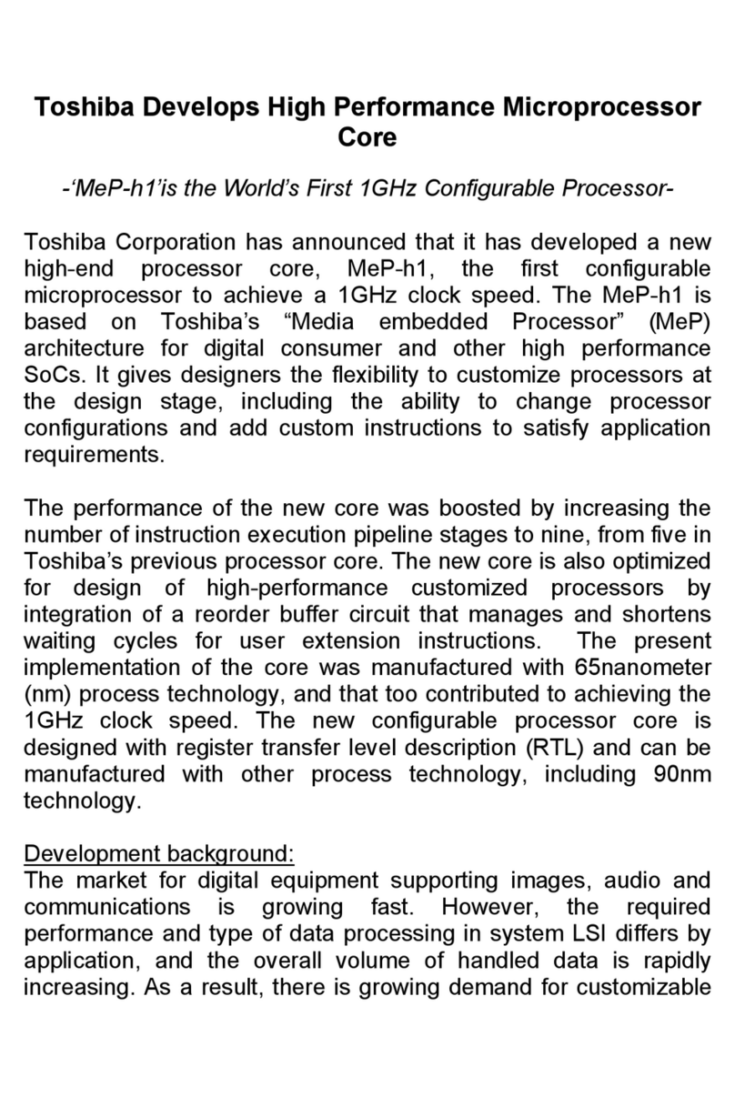 Toshiba High Performance Microprocessor User manual Toshiba High Performance Microprocessor User manual