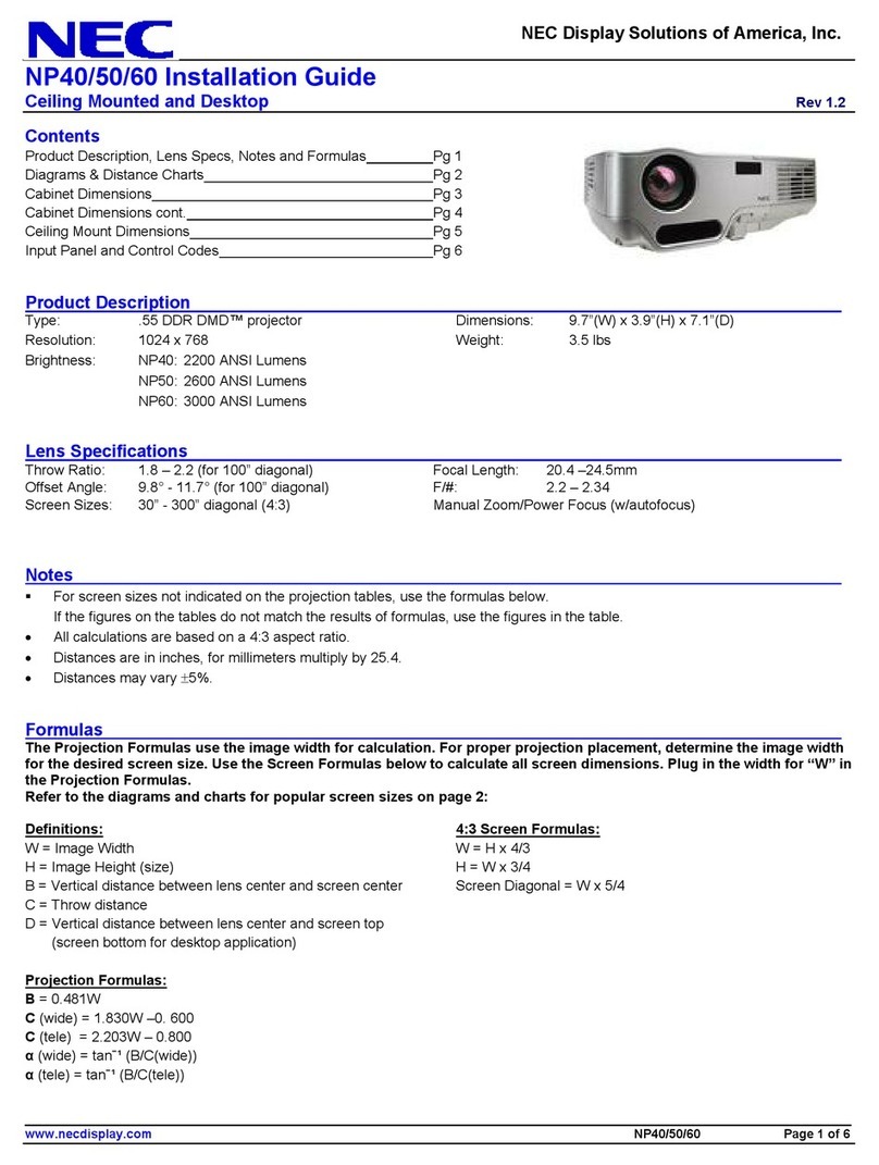 NEC NP40 User manual
