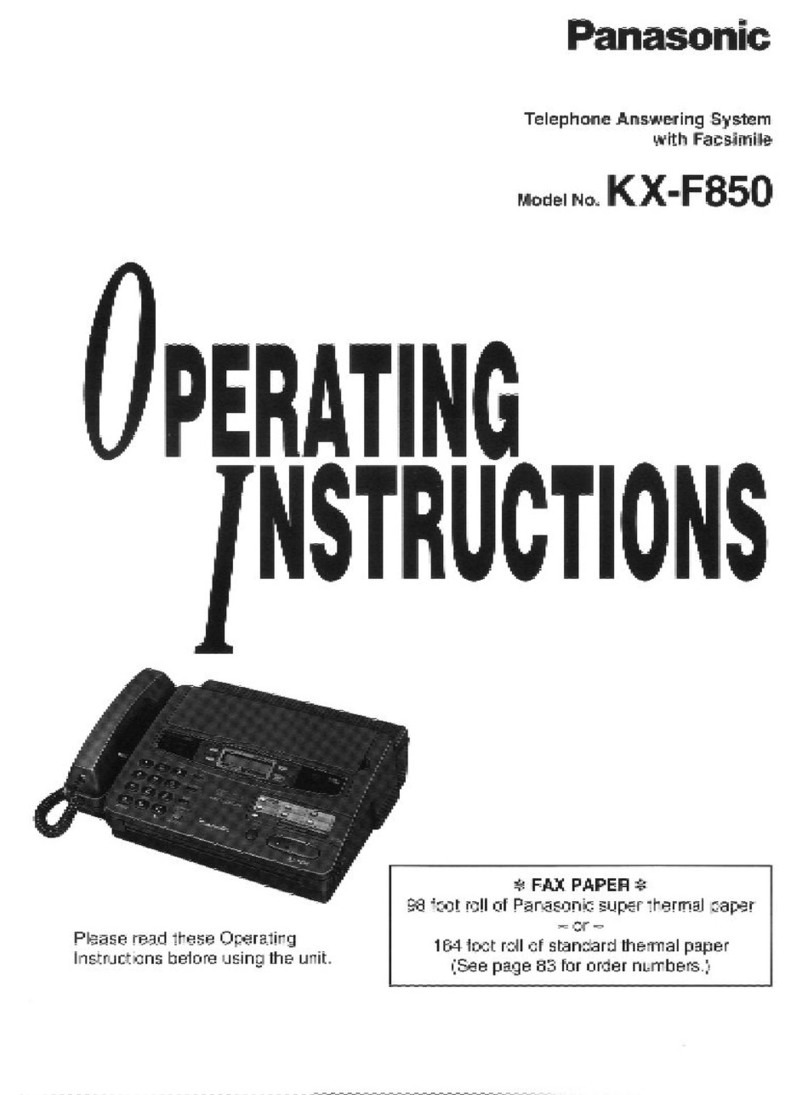 Panasonic KX-F850 operating instructions