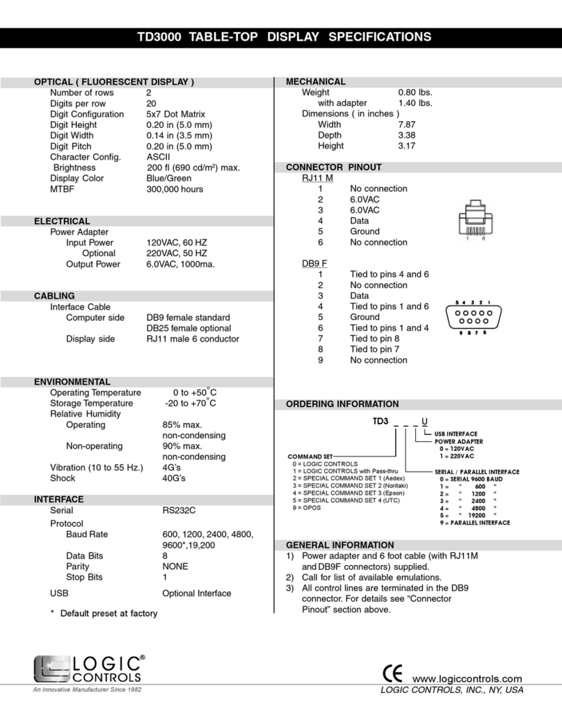 Logic Controls TD3000 Series User manual