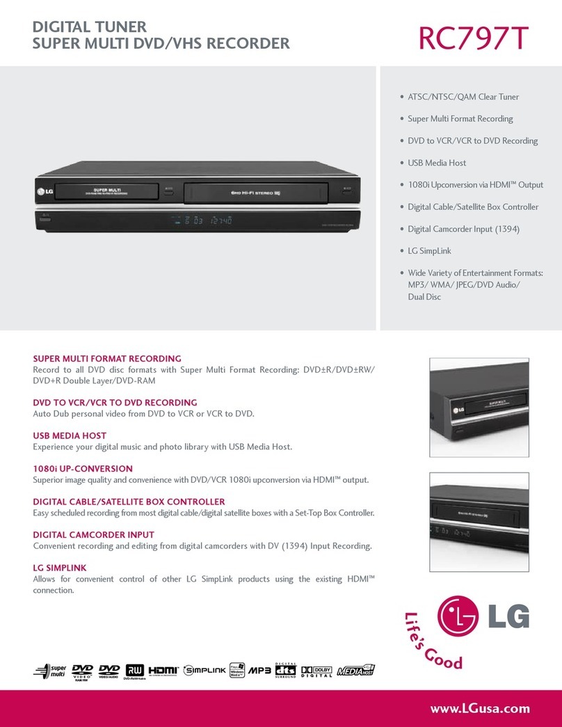 LG RC797T -  - DVDr/ VCR Combo User manual