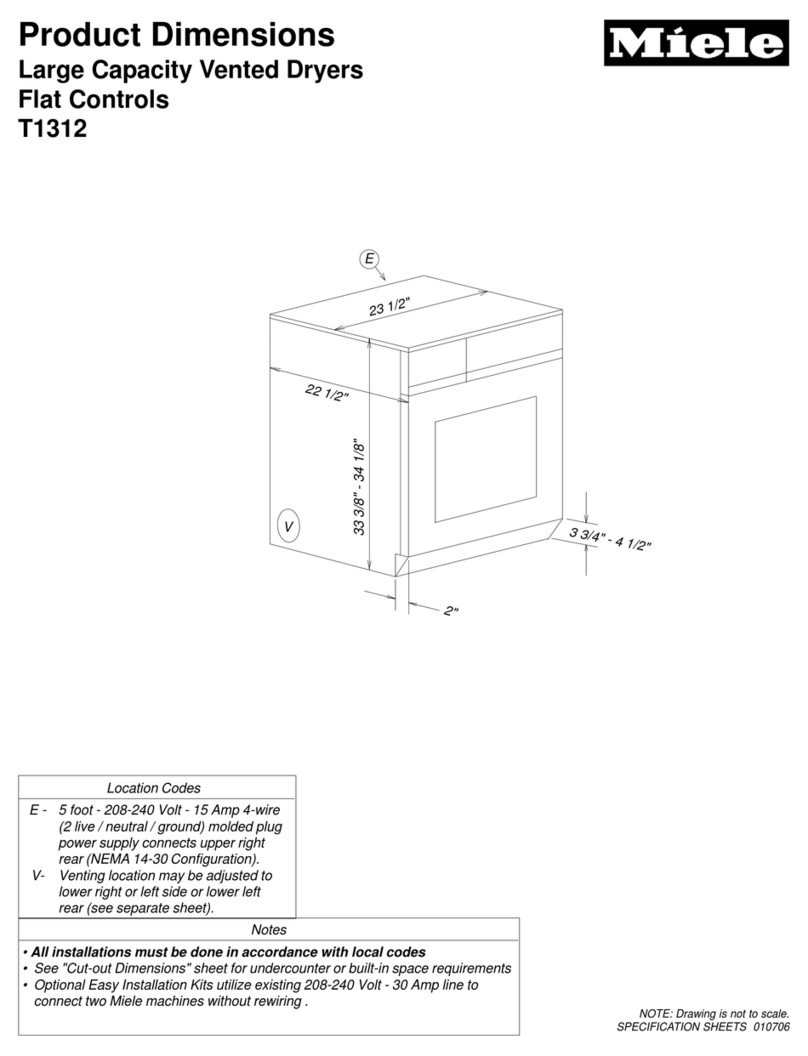 Miele TOUCHTRONIC T 1312 Parts list manual Miele TOUCHTRONIC T 1312 Parts list manual