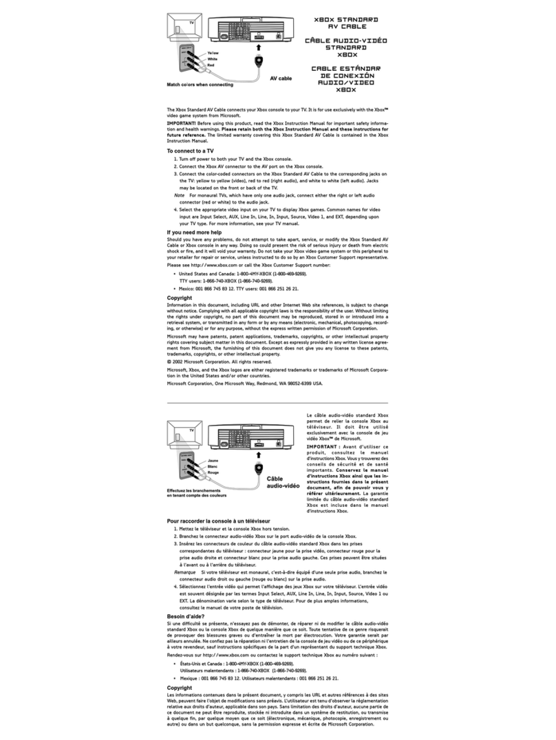 Microsoft Standard AV Cable User manual