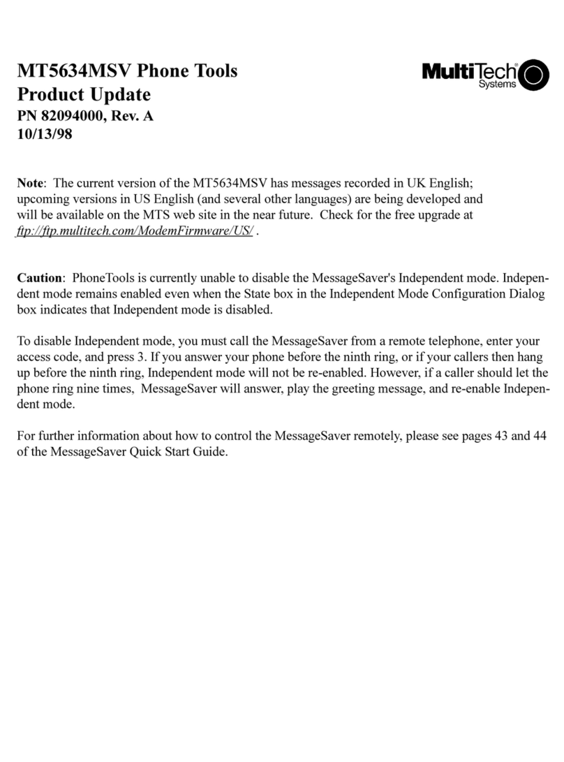 Multitech MessageSaver MT5634MSV Technical manual
