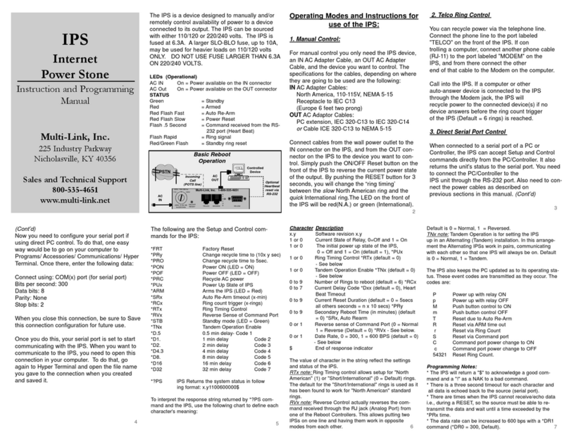 Multilink Power Stone Owner's manual