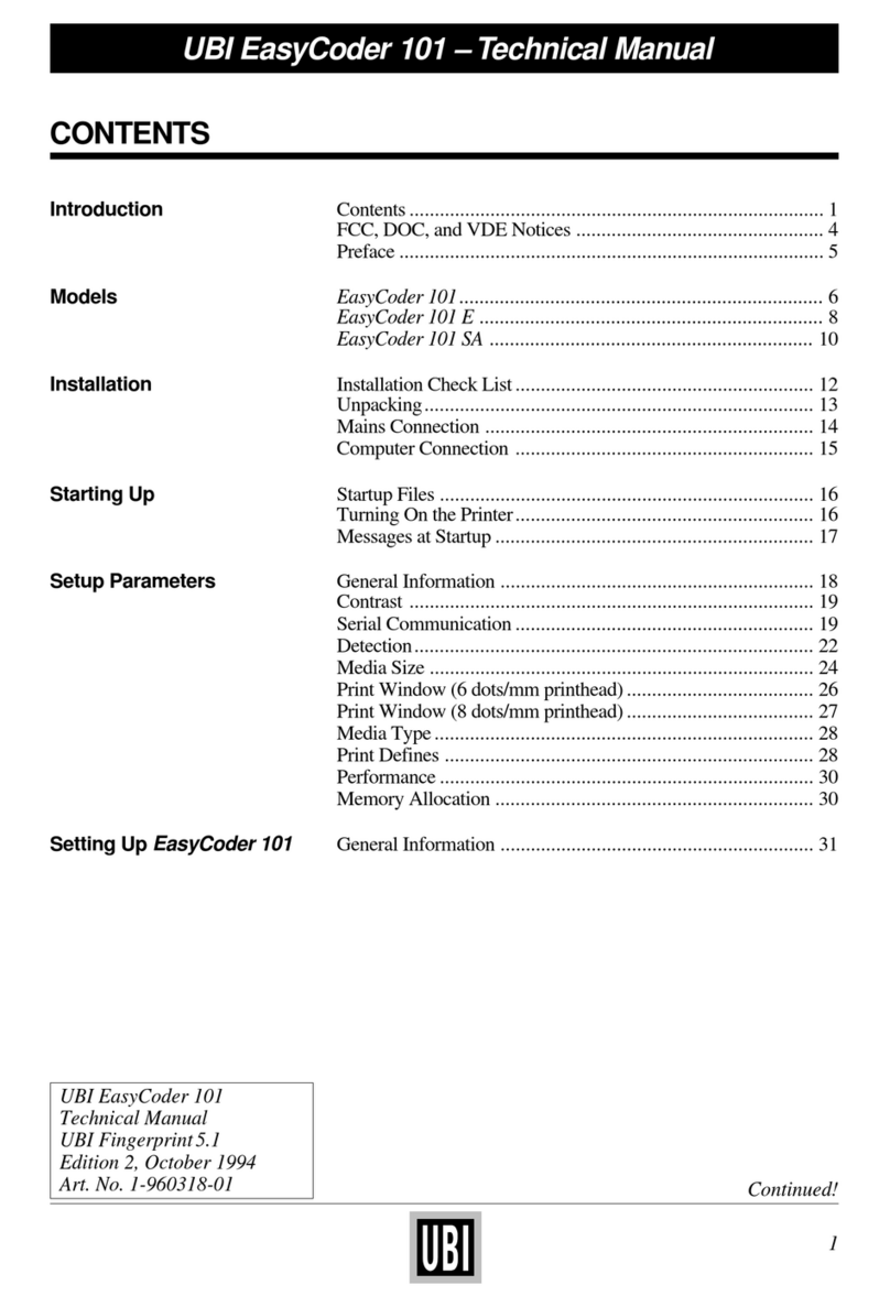 UBI EasyCoder 101 User manual