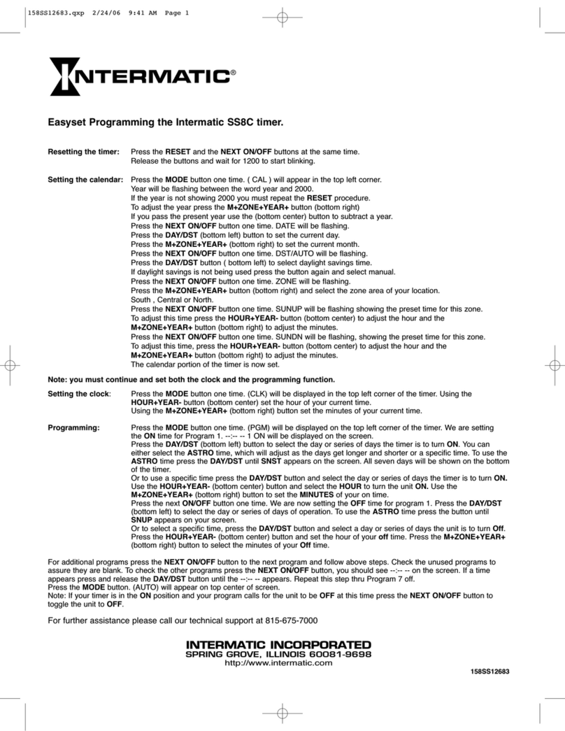 Intermatic SS8C Owner's manual