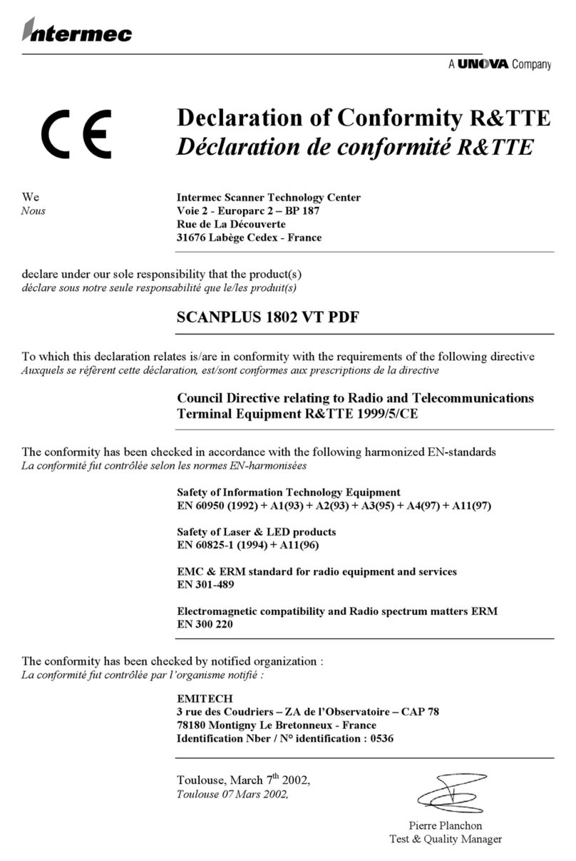 Intermec ScanPlus 1802 Reference guide