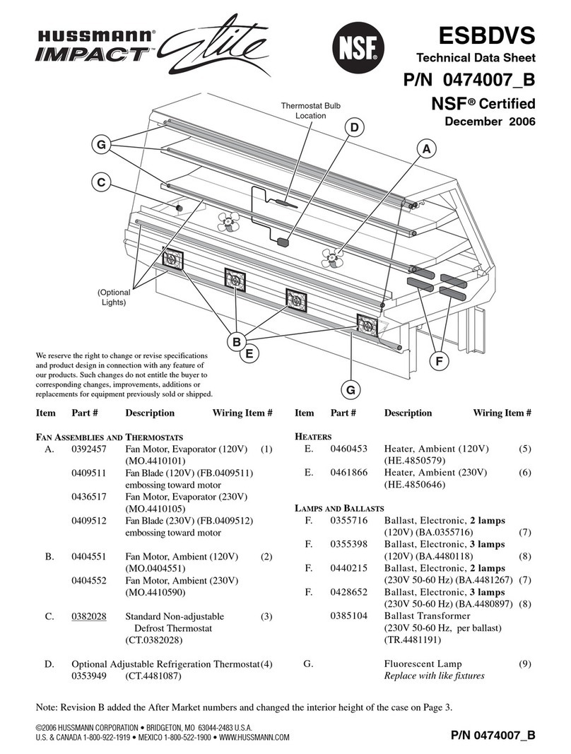 Hussmann ESBDVS Instruction Manual