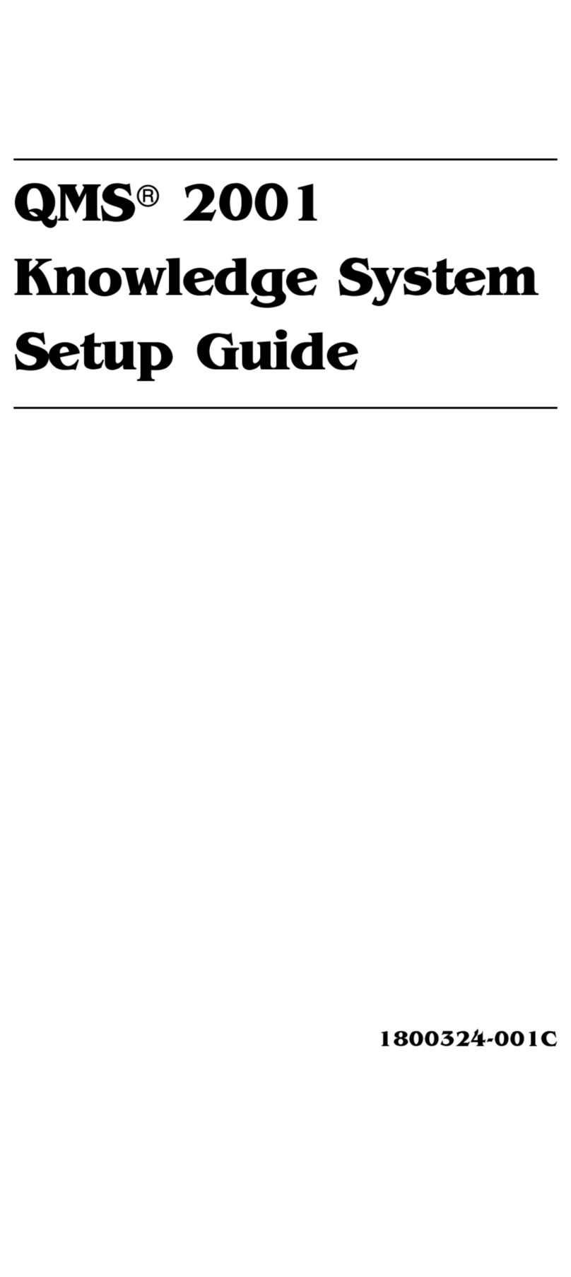 QMS 2001 User manual