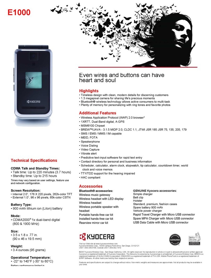 Kyocera Deco E1000 User manual