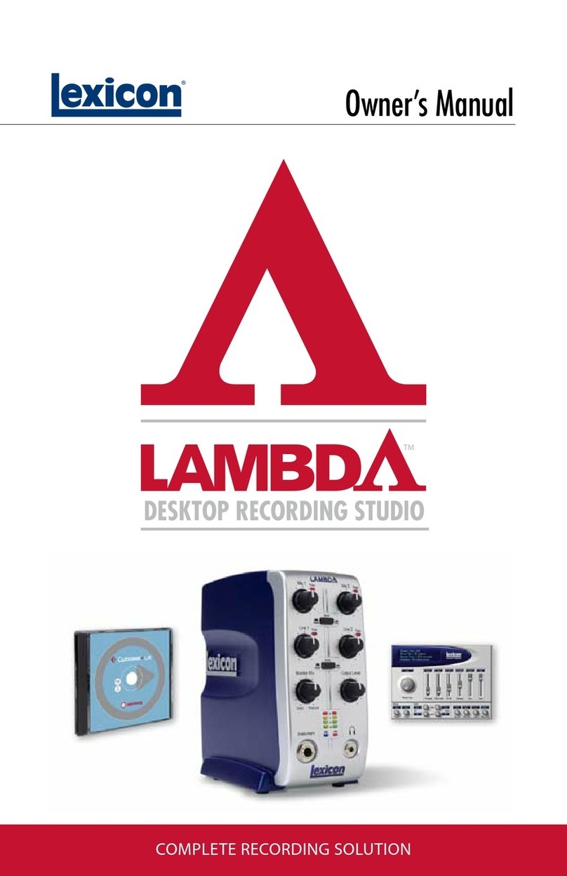Lexicon Lambda Recording User manual