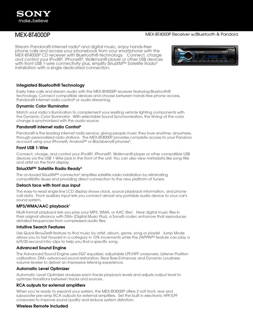 Sony MEX-BT4000P User manual