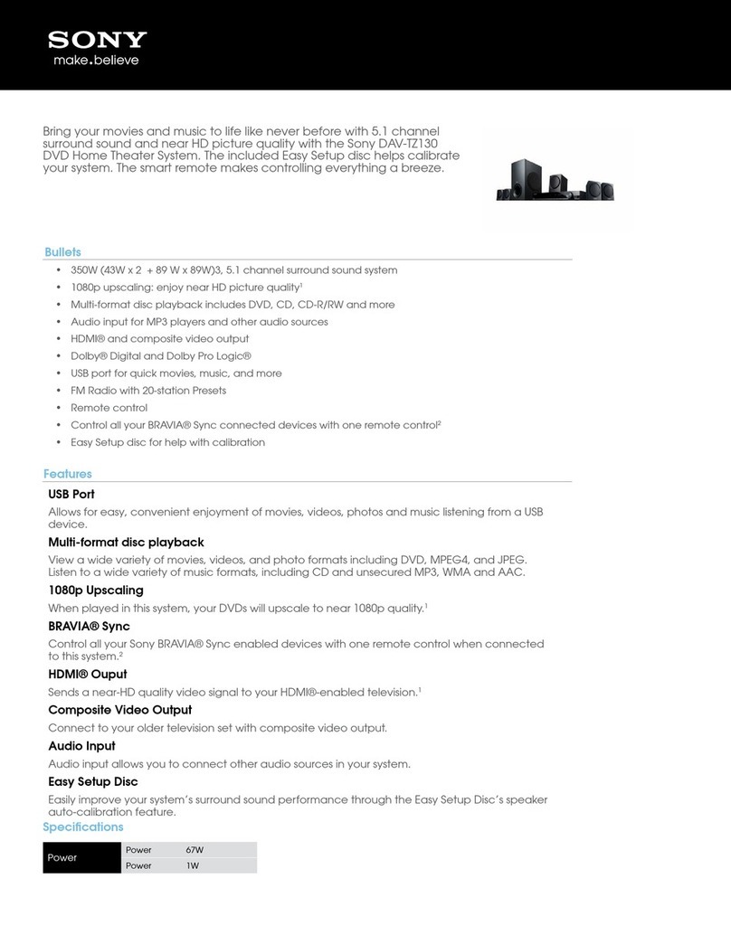 Sony DAV-TZ130 User manual