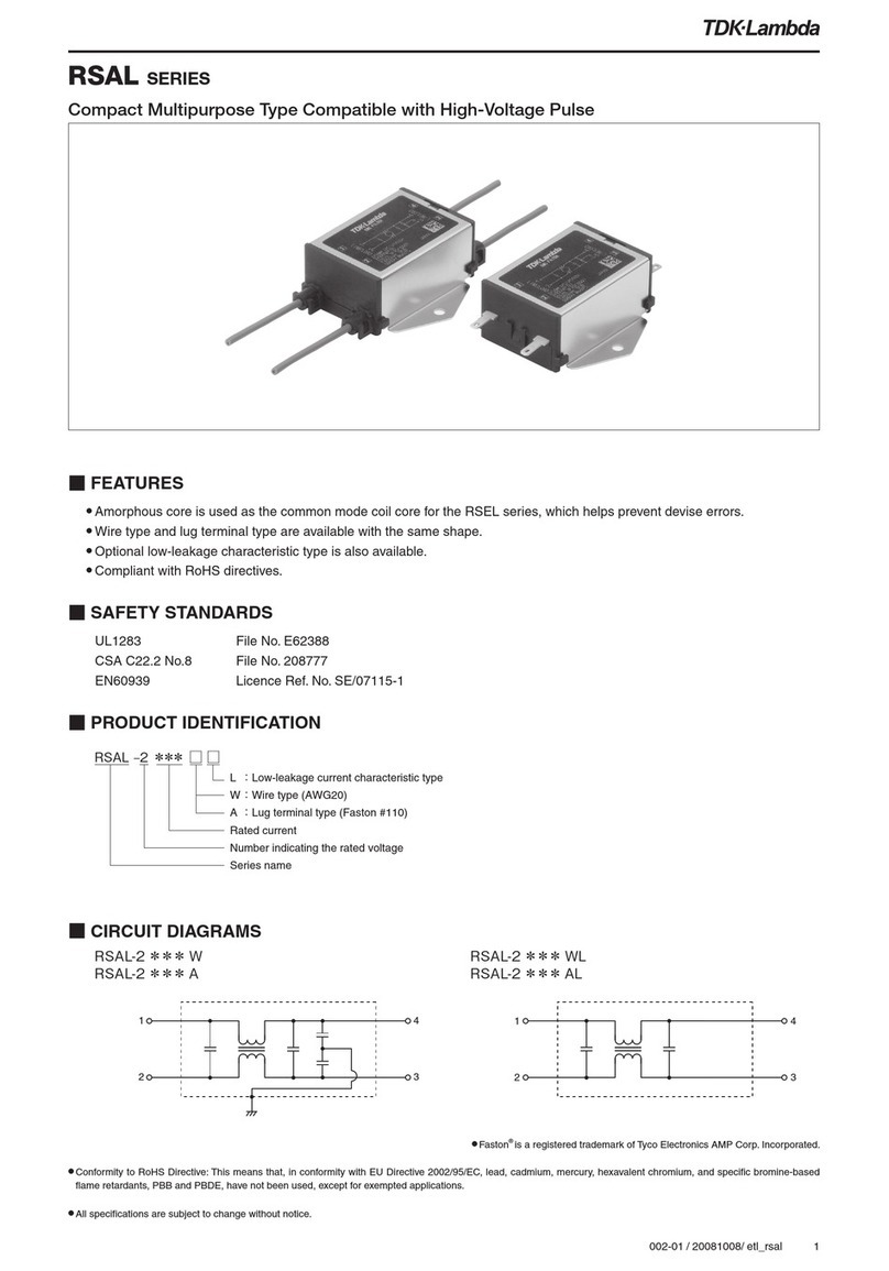 TDK-Lambda Lambda RSAL-2001W User manual