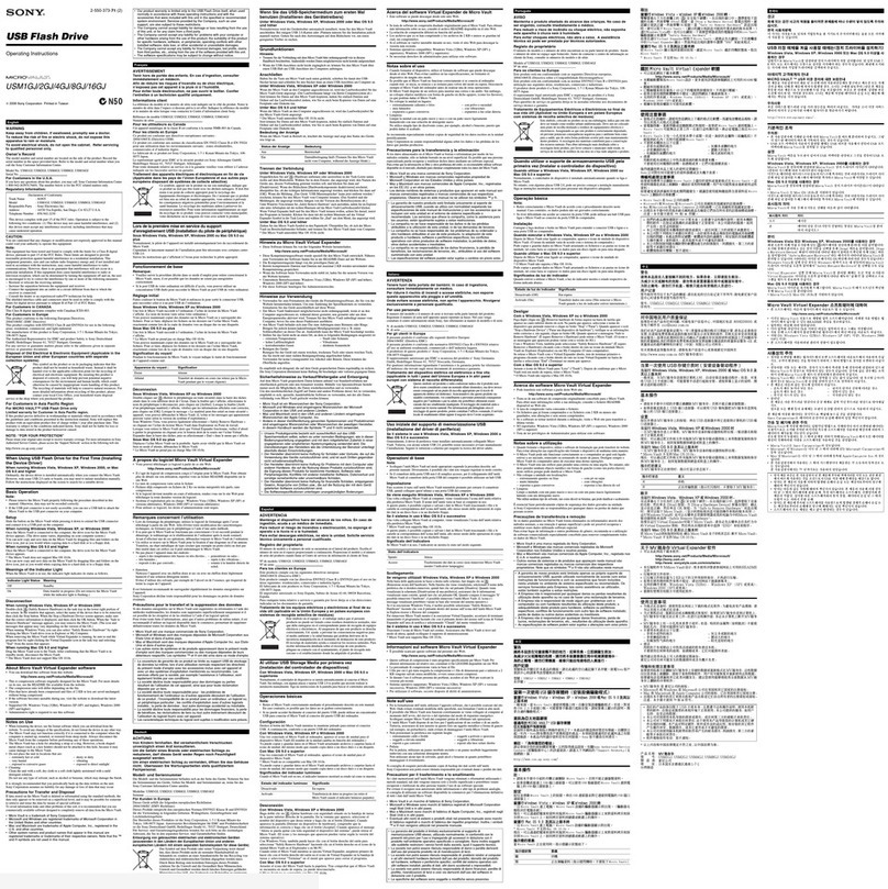 Sony MicroVault USM1GJ User manual