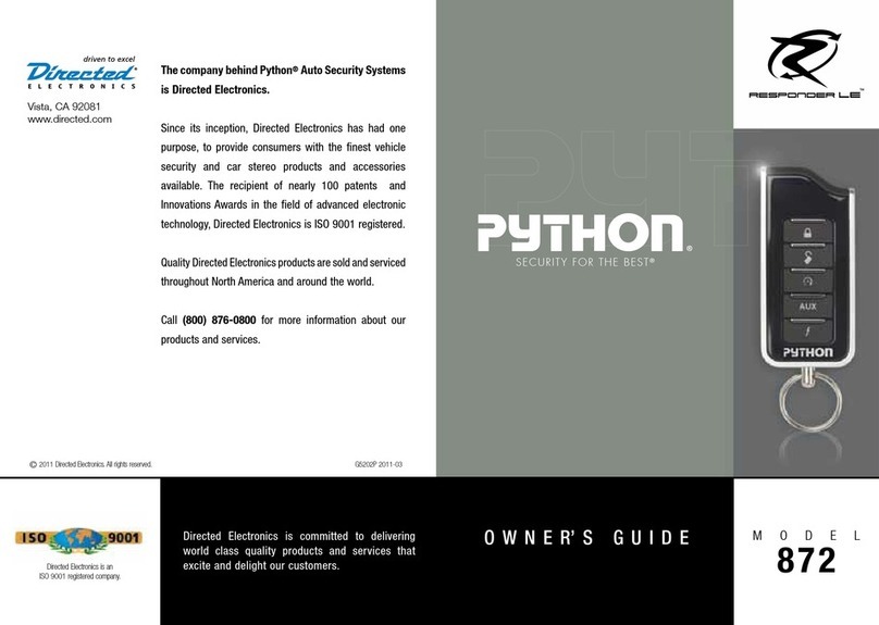 Directed Electronics PYTHON 872 User manual