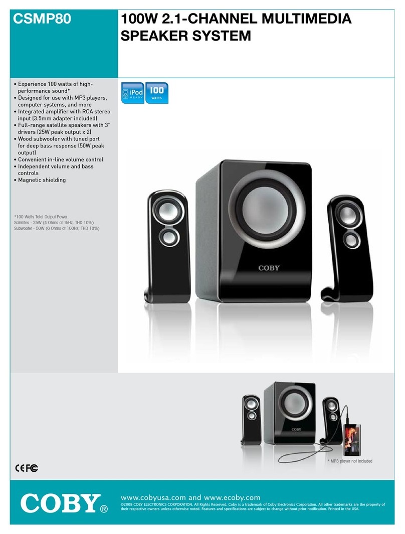 Coby CSMP80 - Multimedia Speaker System User manual