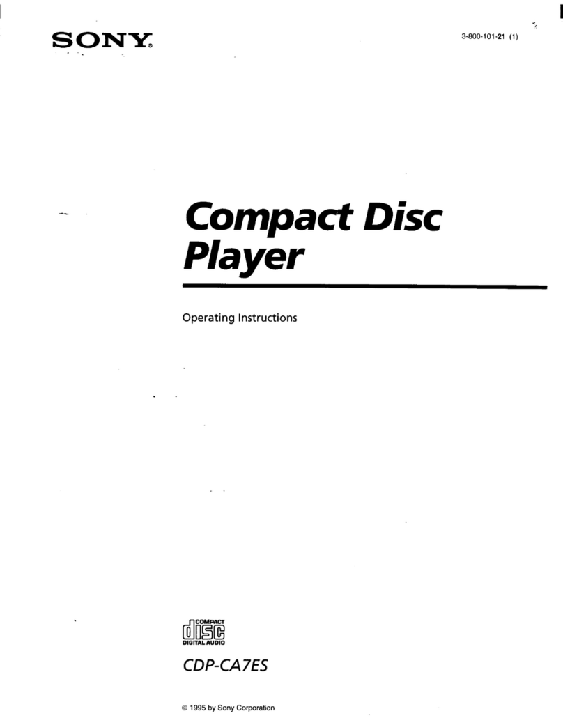 Sony CDP-CA7ES - 5 Disc Cd Changer User manual