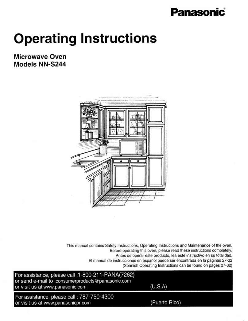 Panasonic NNS244BL - MICROWAVE 2.0 C/OTR User manual