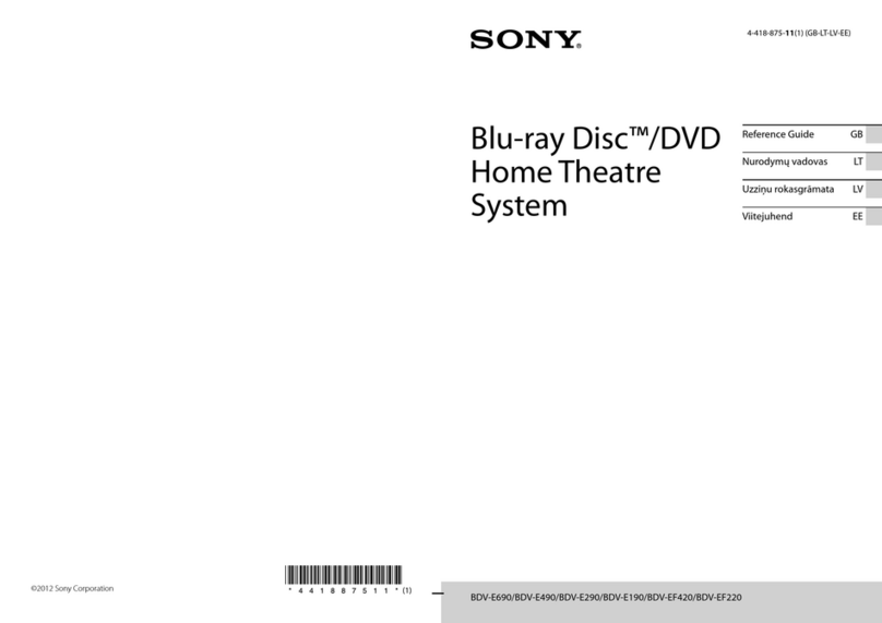 Sony BDV-E190 User manual