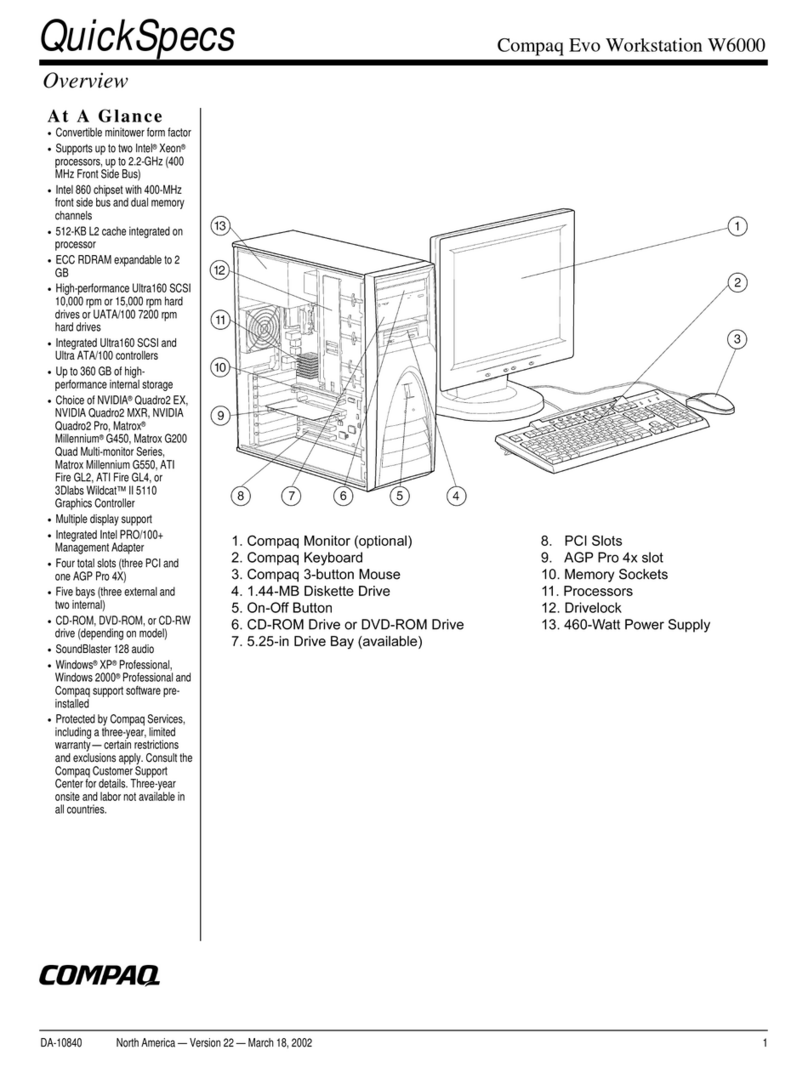 Compaq Evo Workstation w6000 User instructions