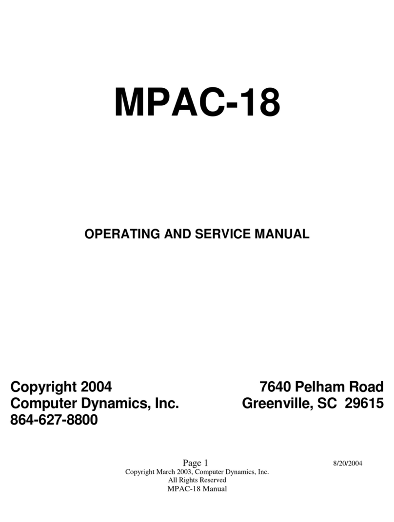 Computer Dynamics MPAC-18 Service manual