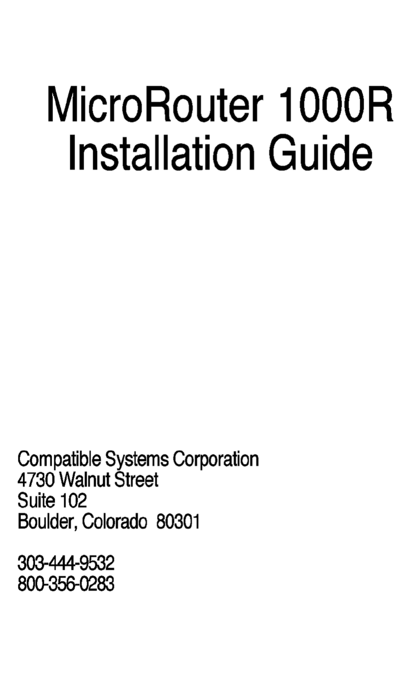 Compatible Systems MicroRouter 1000R User manual Compatible Systems MicroRouter 1000R User manual