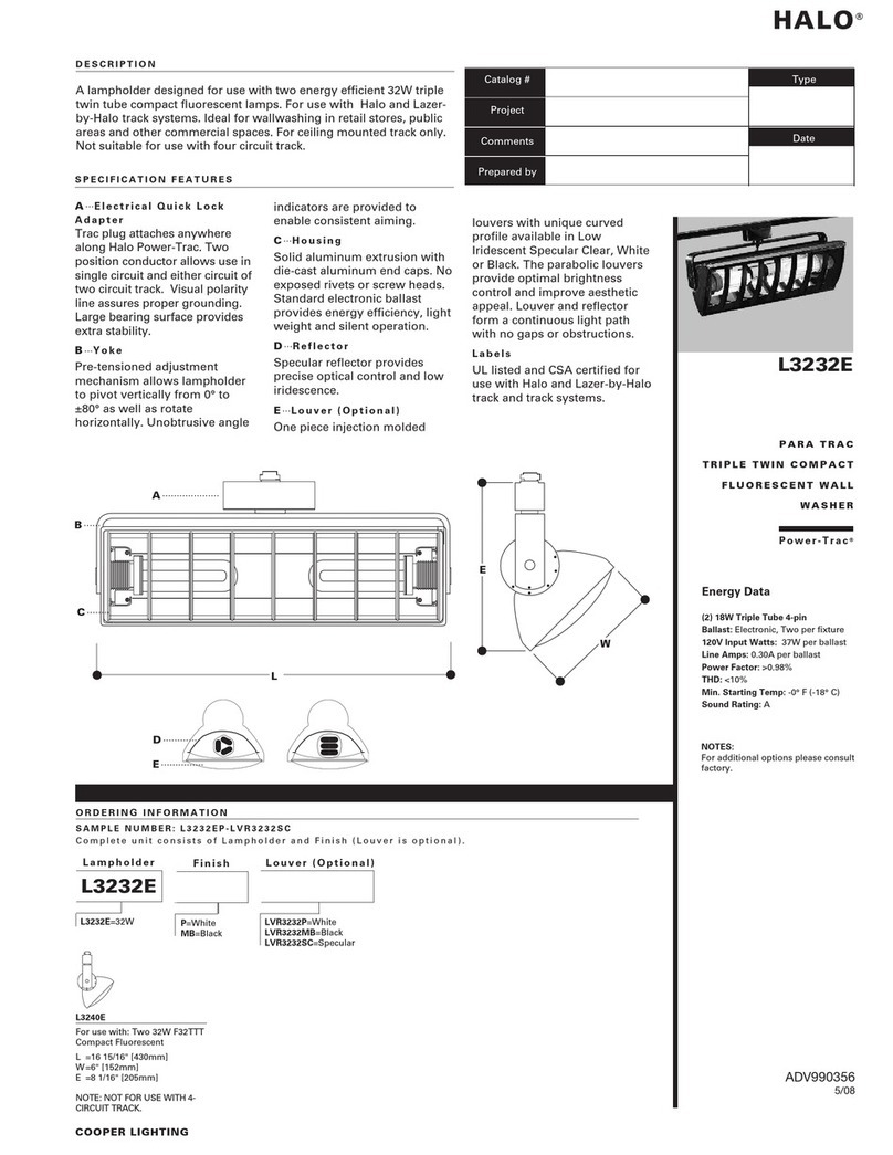 Cooper Lighting Halo L3232E Specification sheet