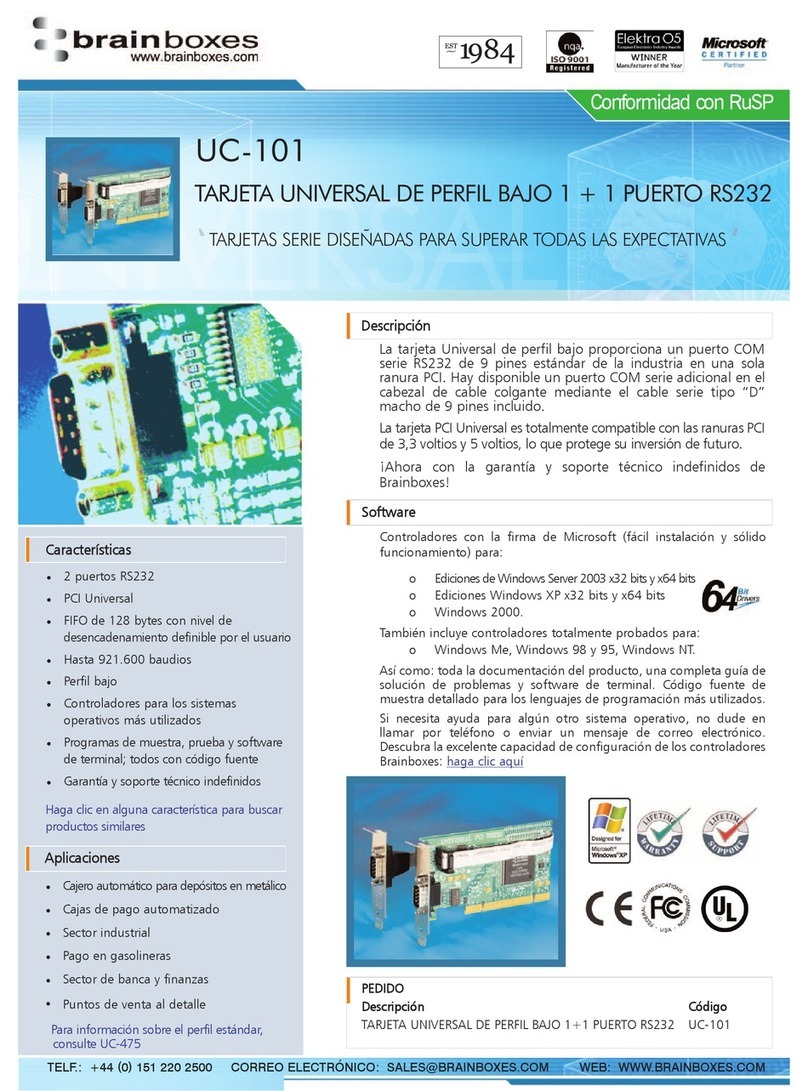 Brainboxes UC-101 User manual