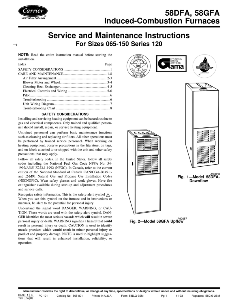 Carrier 58DFA Installation and user guide