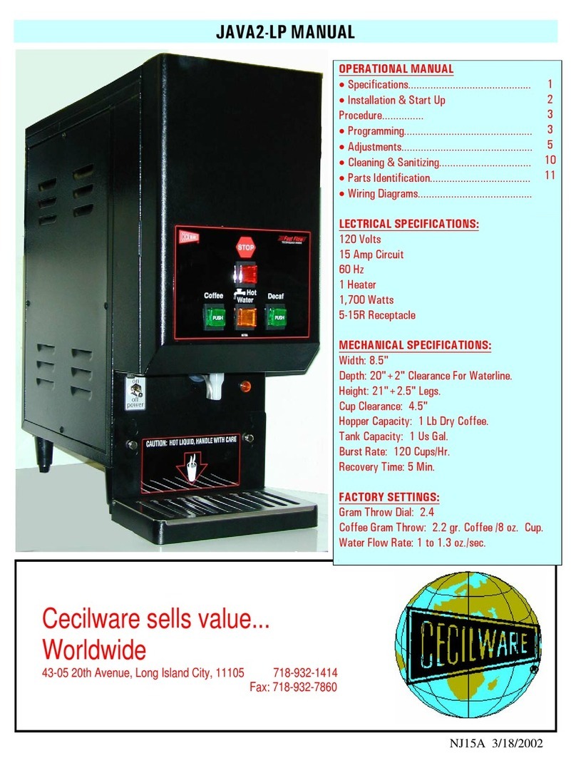 Cecilware JAVA2-LP Quick start guide