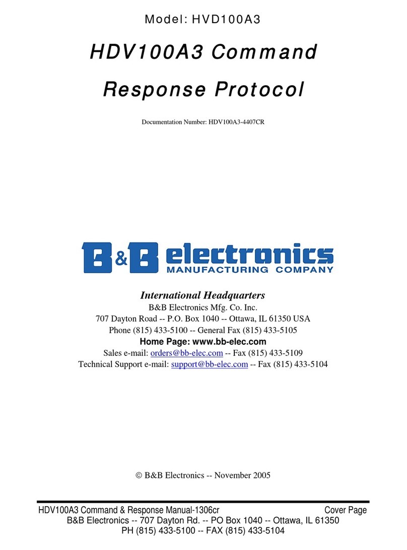 B&B Electronics Command Response Protocol HVD100A3 User manual